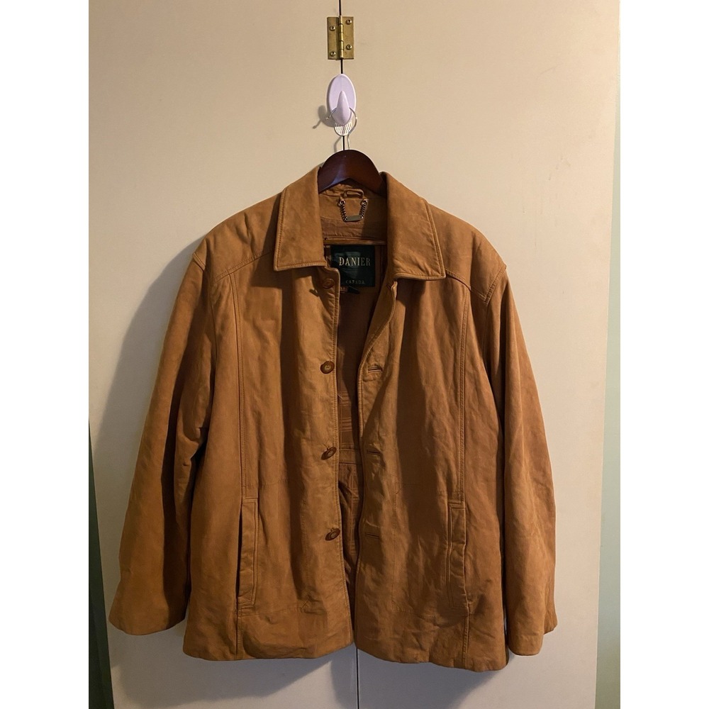 Vintage Danier Leather Suede Men’s Jacket Tan Brown Minimalist 90s Y2K